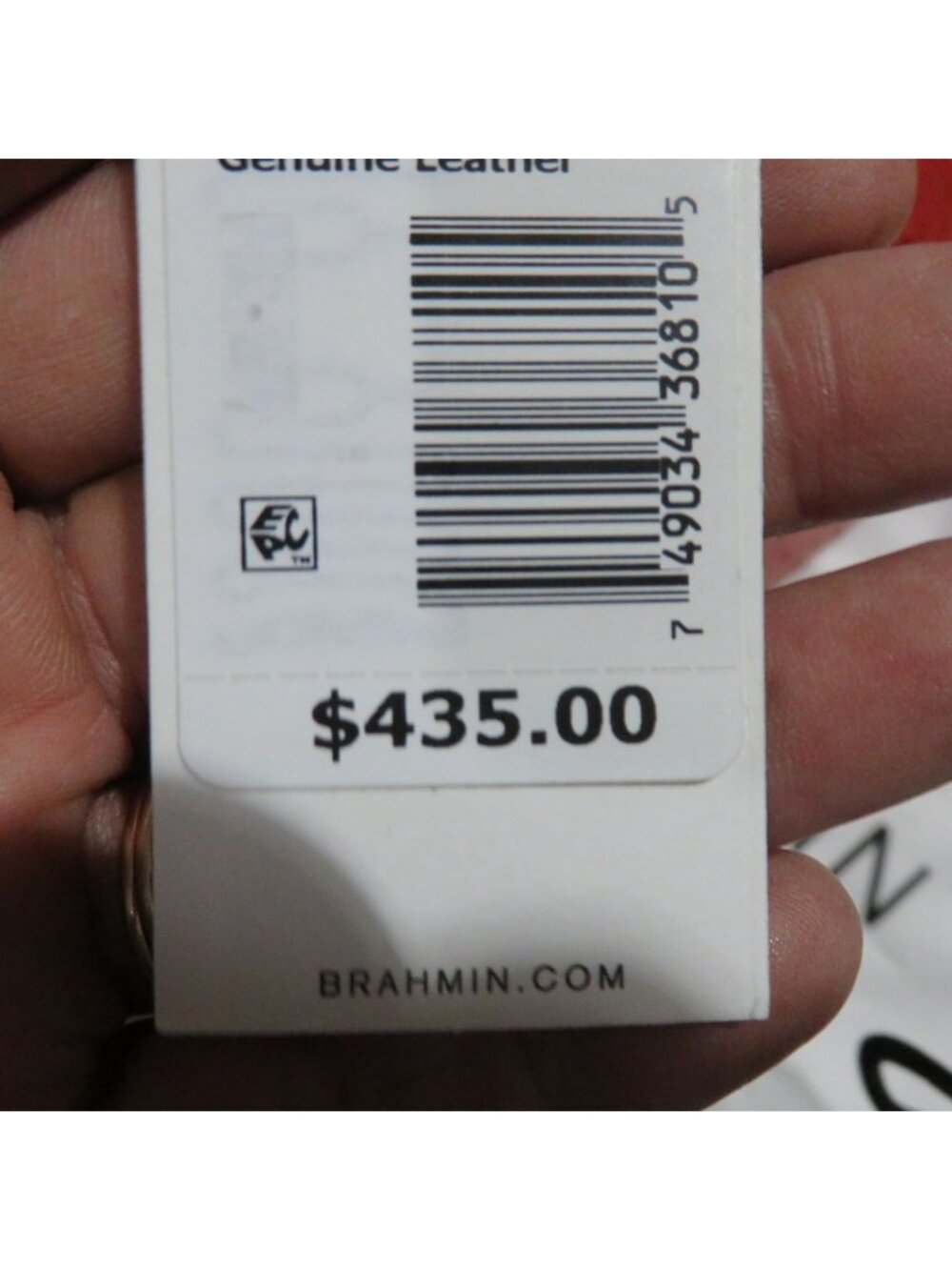 Brahmin Carla Flame Jamison Orange Ostrich Embossed Leather Crossbody Tote NWT - Picture 7 of 13
